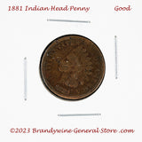 An 1881 Indian Head Penny in good condition