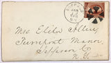 An 1884 Stamped Envelope from Buffalo NY to Pierrepont Manor NY with a two cent George Washington stamp with a pie cancel 