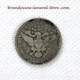 An 1894 Silver Barber Quarter for sale by Brandywine General Store, the coin is in good condition reverse side