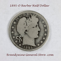 An 1895-O Barber Half dollar in good condition for sale by Brandywine General Store