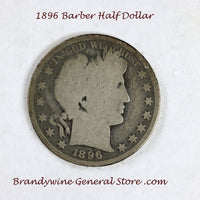An 1896 Barber Half dollar in good condition for sale by Brandywine General Store