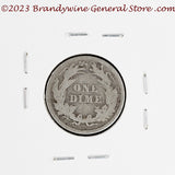A 1898 Barber silver dime in good condition reverse side of coin