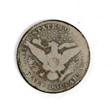 An 1898-O Barber Half dollar in about good to good condition for sale by Brandywine General Store reverse of coin