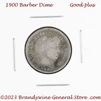 A 1900 Barber silver dime in good plus condition for sale by Brandywine General Store