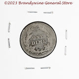 A 1902-O Barber silver dime in about good condition reverse side of coin