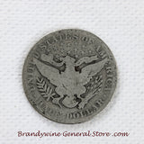 A 1904 Barber Half dollar coin in good condition for sale by Brandywine General Store reverse of coin