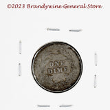 A 1905-O Barber silver dime in about good condition reverse side of coin