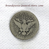 A 1908-D Barber Quarter in good condition for sale by Brandywine General Store reverse of coin