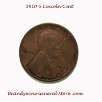 A 1910-S Lincoln Cent, a semi key coin to the series, in good plus condition for sale by Brandywine General Store