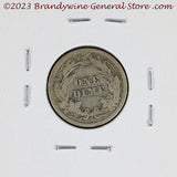 A 1911 Barber silver dime in good condition for sale by Brandywine General Store in good plus condition reverse side of coin