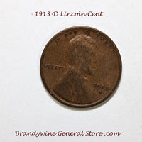 A 1913-D Lincoln Cent in fine condition for sale by Brandywine General Store