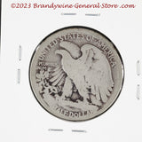 A 1919-S Walking Liberty Half Dollar in about good condition for sale by Brandywine General Store reverse side of coin
