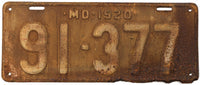 A 1920 Maryland car license plate for sale by Brandywine General Store