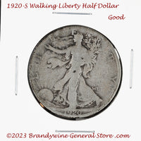 A 1920-S Walking Liberty Half Dollar in good condition for sale by Brandywine General Store
