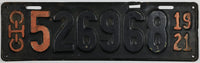 An antique 1921 Ohio car license plate for sale by Brandywine General Store