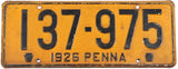 antique 1926 Pennsylvania car license plate grading very good