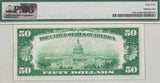 A FR #2102-D Series of 1934 fifty dollar FRN note from the Federal Reserve Bank in Cleveland Ohio for sale by Brandywine General Store reverse of bill