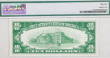 A Fr #1701 US ten dollar silver certificate which has been certified by PMG at 65 Gem Uncirculated for sale by Brandywine General Store reverse