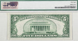 A FR #1957-G 5.00 FRN Series 1934A from the Chicago Federal Reserve Bank for sale by Brandywine General Store graded PMG 58 reverse of bill
