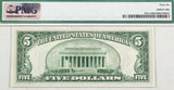 A FR #1957-G 5.00 FRN Series 1934A from the Chicago Federal Reserve Bank for sale by Brandywine General Store graded PMG 66 reverse of bill