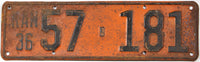 Antique 1936 Kansas car license plate grading good