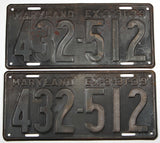 An antique pair of 1939 Maryland Passenger Car License Plates for sale by Brandywine General Store