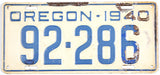 antique 1940 Oregon car license plate grading very good minus