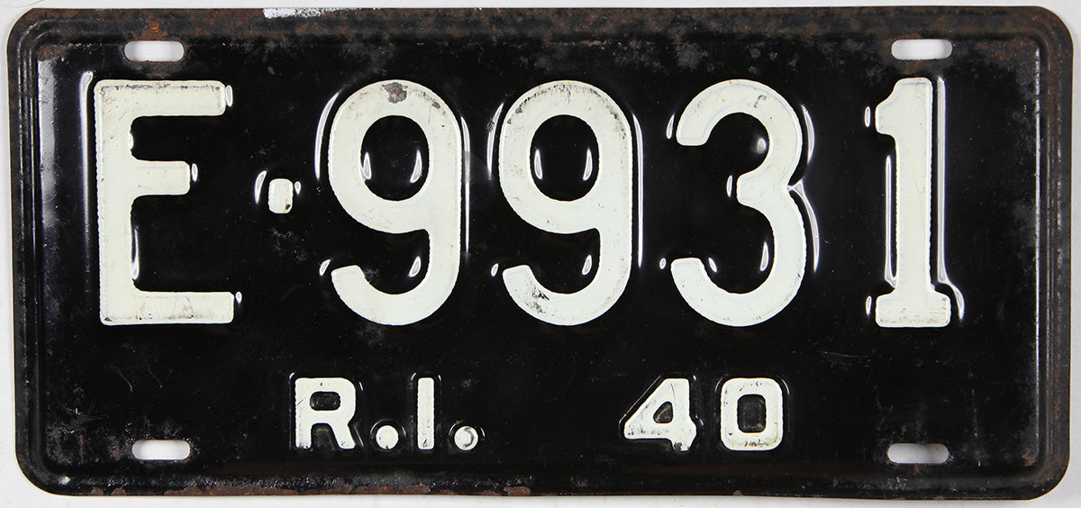 antique 1940 Rhode Island car license plate grading very good
