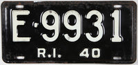 antique 1940 Rhode Island car license plate grading very good