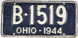 1944 Ohio car license plate grading very good