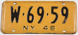 antique 1946 New York car license plate grading very good
