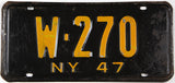 Antique 1947 New York car license plate grading very good