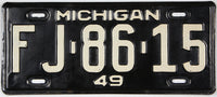 Antique 1949 Michigan car license plate grading very good plus