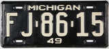 Antique 1949 Michigan car license plate grading very good plus