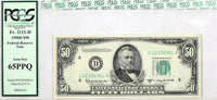 A FR #2111-D Series of 1950-D fifty dollar FRN note from the federal reserve bank of Cleveland Ohio for sale by Brandywine General Store certified PCGS 65 PPQ Gem New