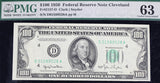 A FR #2157-D series of 1950 FRN 100.00 banknote from the Cleveland Federal Reserve Bank for sale by Brandywine General Store in PMG 63 grade