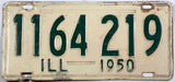vintage 1950 illinois car license plate