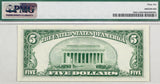 A FR #1962-G Five Dollar bill 1950-A series from the Chicago Federal Reserve Bank for sale by Brandywine General Store PMG 66 reverse of bill