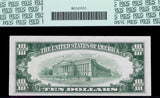 A FR #2011-B Series of 1950-A FRN star note from the Federal Reserve Bank in the New York district in the denomination of ten dollars for sale by Brandywine General Store PMG 55 Reverse