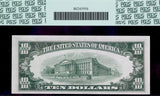 A FR #2011-B Series of 1950-A FRN star note from the Federal Reserve Bank in the New York district in the denomination of ten dollars for sale by Brandywine General Store PMG 58 Reverse of bill