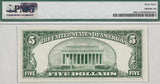 A FR #1964-C five dollar FRN note from the Federal Reserve Bank in Philadelphia from the 1950-C series for sale by Brandywine General Store PMG 63 reverse of bill