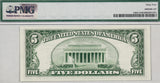 A FR #1964-C five dollar FRN note from the Federal Reserve Bank in Philadelphia from the 1950-C series for sale by Brandywine General Store PMG 64 reverse of bill