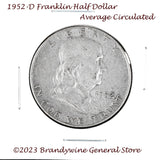 A 1952-D Franklin Half Dollar in average circulated condition for sale by Brandywine General Store