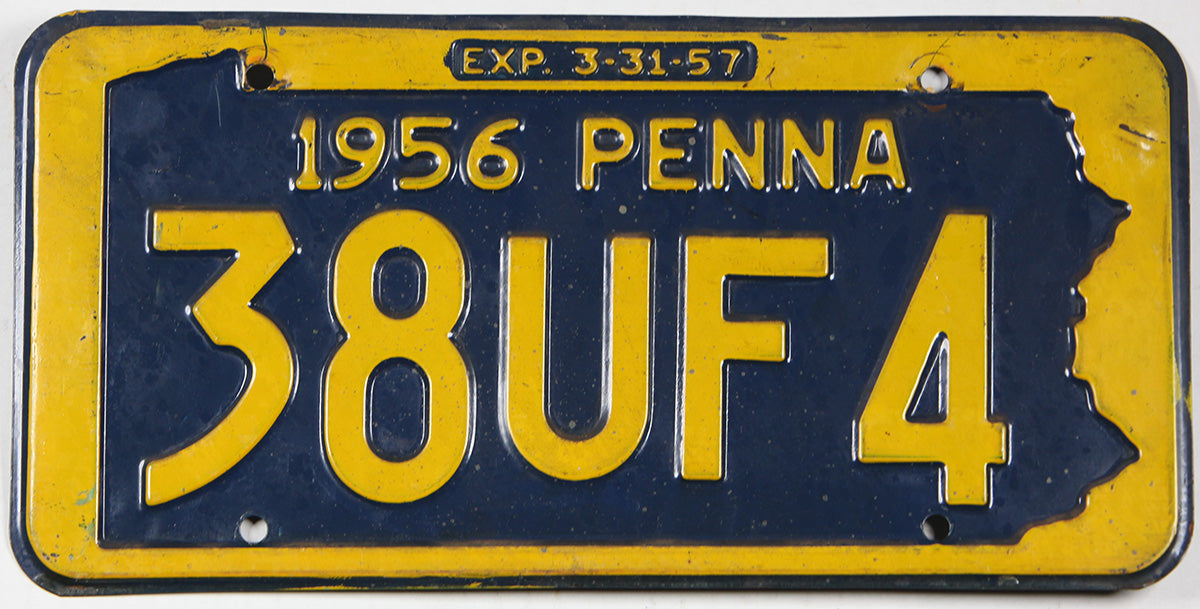 1956 Pennsylvania License Plate