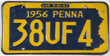 1956 Pennsylvania License Plate