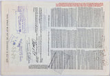 A 1958 Tung-Sol stock certificate for one share for sale by Brandywine General Store reverse of document