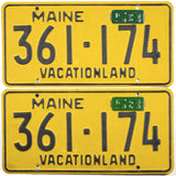 Antique 1958 Maine car license plates grading excellent minus