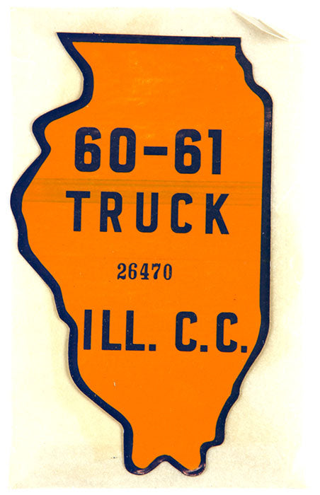  antique 1960 - 61 Illinois truck decal 