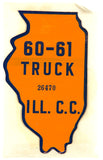  antique 1960 - 61 Illinois truck decal 