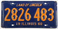 A single classic 1960 Illinois Passenger Automobile License Plate for sale by Brandywine General Store in very good plus condition